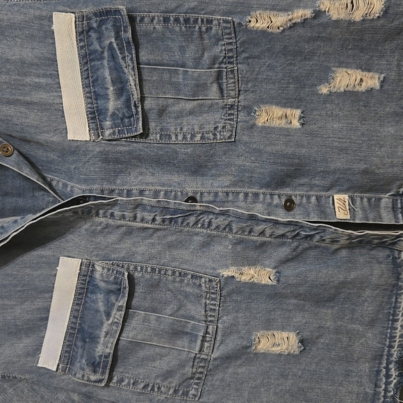 Women's Vintage Havana Short Sleev Denim Shirt Size Small - Picture 2 of 7